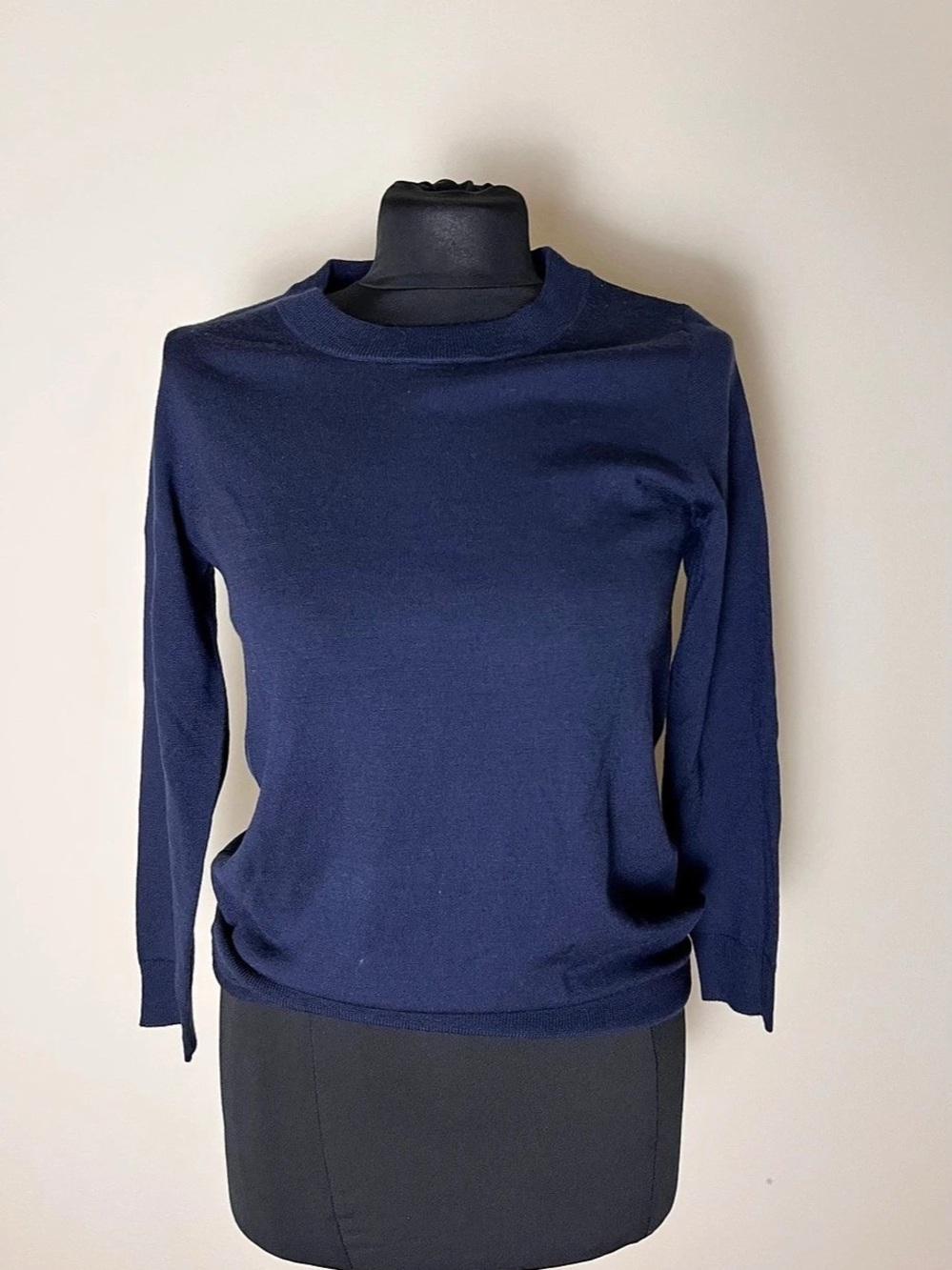 J.Crew Merino Wool Crewneck in Navy Blue Size Small